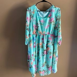 Pink blush spring maternity dress